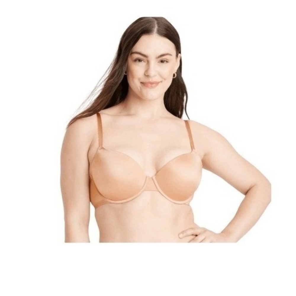 Auden Demi Cup‎ T-Shirt Push-Up Lace Bra Sandbank Brown 34C